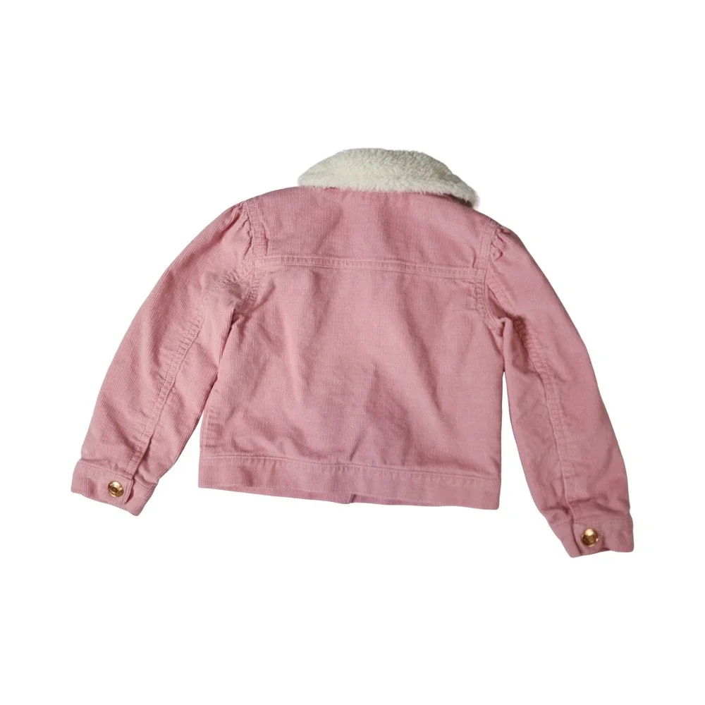 OshKosh Bgosh Toddler Girls Pink Corduroy Jacket Faux Shearling Collar 3T‎